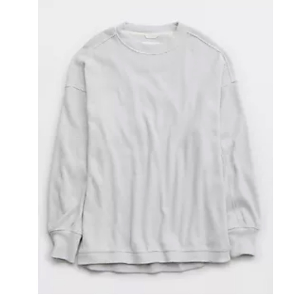 Aerie long weekend waffle sweatshirt NWT